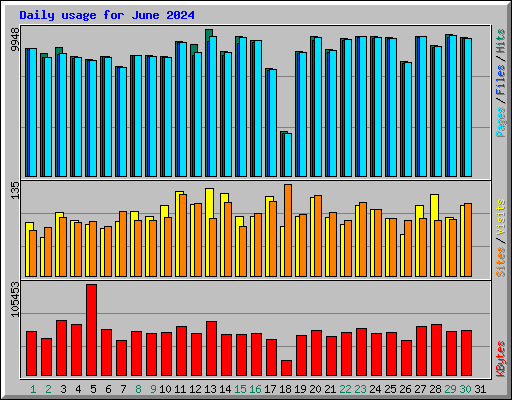Daily usage for June 2024