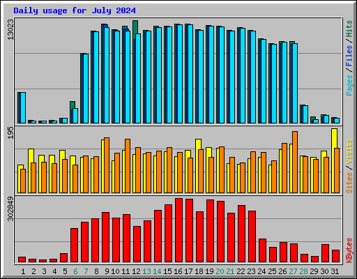 Daily usage for July 2024