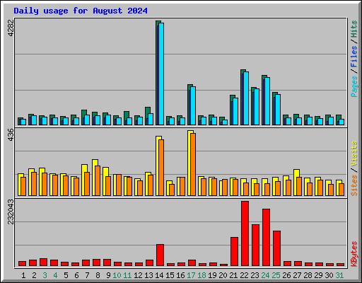 Daily usage for August 2024