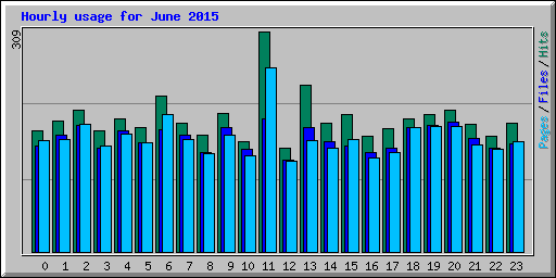 Hourly usage for June 2015