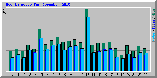 Hourly usage for December 2015
