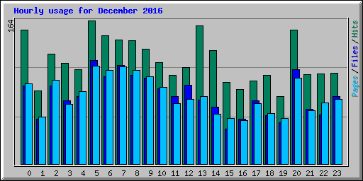 Hourly usage for December 2016