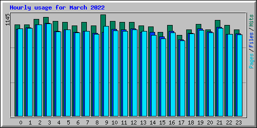 Hourly usage for March 2022