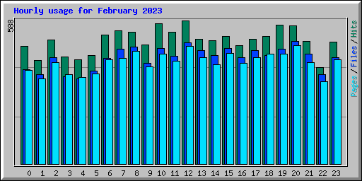 Hourly usage for February 2023