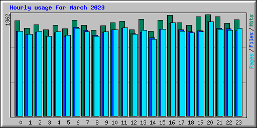 Hourly usage for March 2023