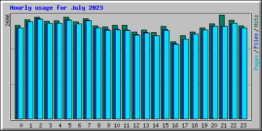 Hourly usage for July 2023