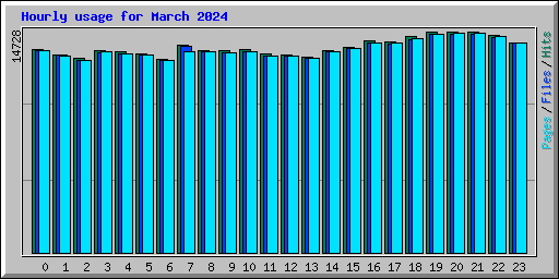 Hourly usage for March 2024